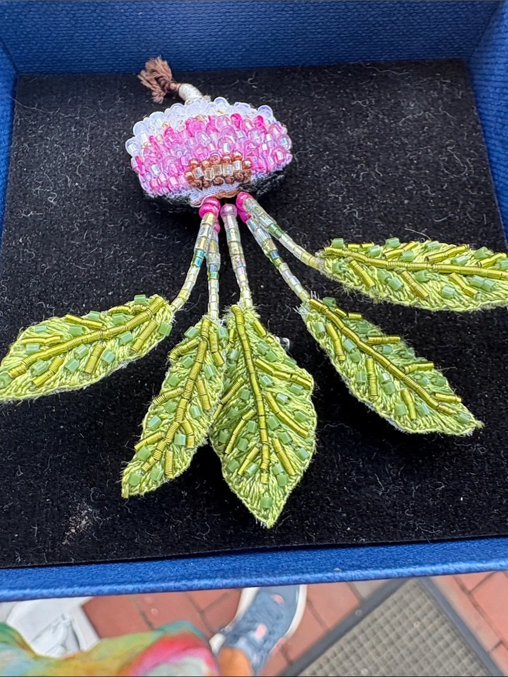 Pink & Green Turnip Embellished Brooch